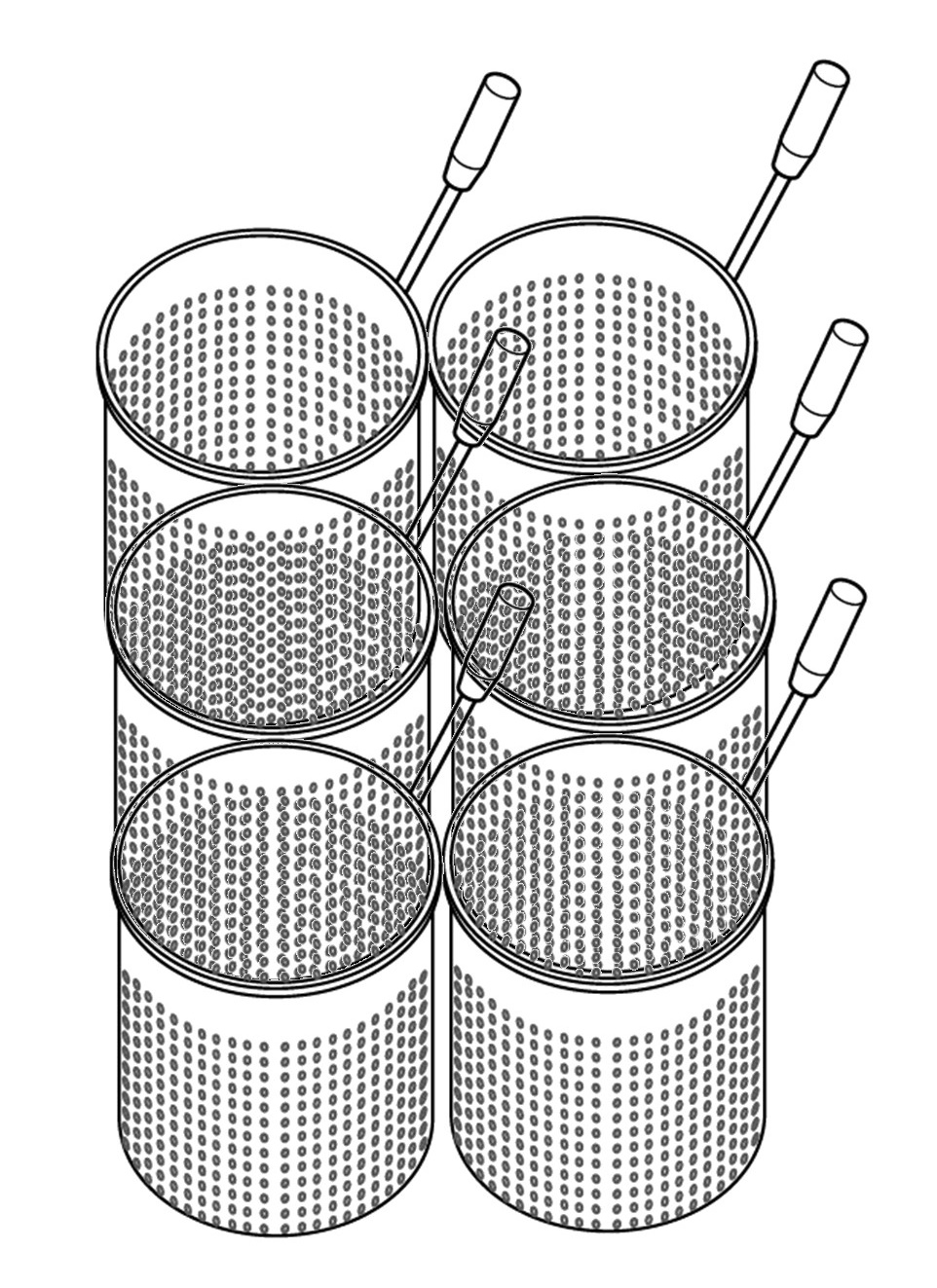 Serie 700, Nudelkorb Set 6x1/6 rund