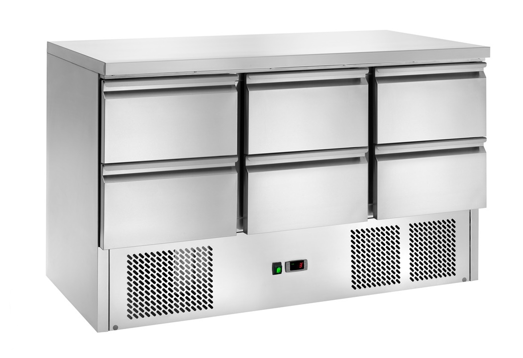 Saladette AK943-6D mit 6 Laden, Statische Kühlung, 368 ltr.