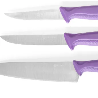 Messer mit violettem Griff für antiallergenen Einsatz in der Gastronomie