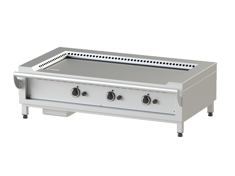 Gas-Teppanyaki-Grill, 21kW, mit 3 Heizzonen, Tischgerät