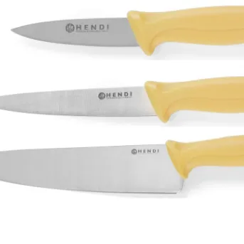 Messer mit gelbem Griff für die Verarbeitung von Geflügel in der Gastronomie