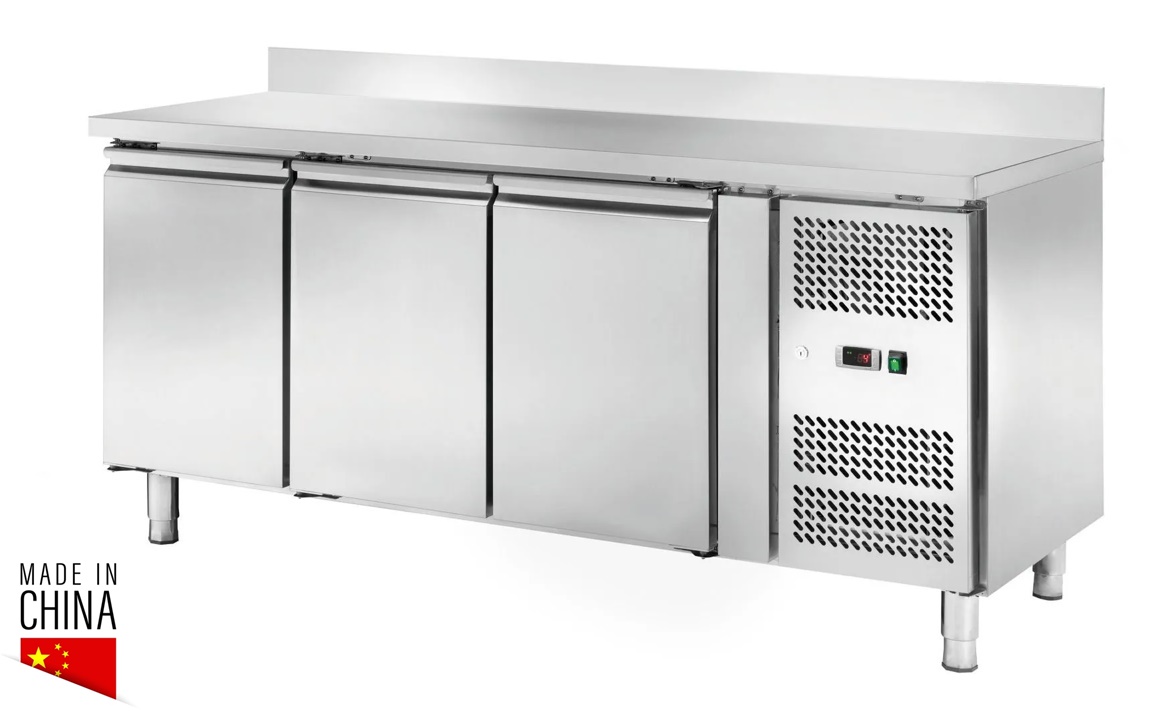 Kühltisch mit Aufkantung 3 Türen, 1800x700x960mm -2/+8°C