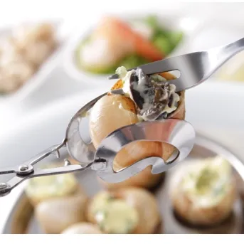 Schnecken-Besteck von Cooling4U, genutzt für elegantes Servieren von Schneckengerichten in Restaurants