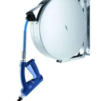 Ein Schlauchaufroller von Cooling4U, sorgt für aufgeräumte Arbeitsbereiche und sichere Umgebungen