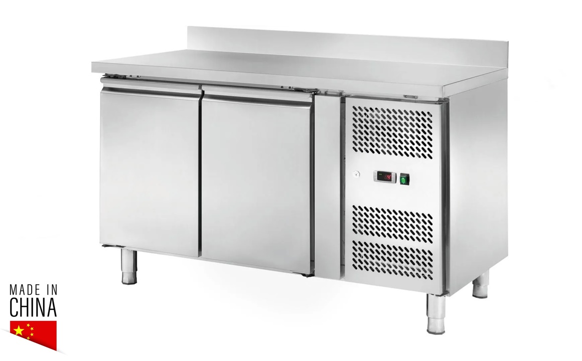 Kühltisch mit Aufkantung 2 Türen, 1360x700x960mm -2/+8°C