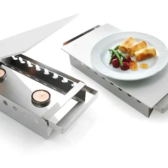 Ein Speisenwärmer von Cooling4U, verwendet, um Gerichte auf einem Buffet warm zu halten