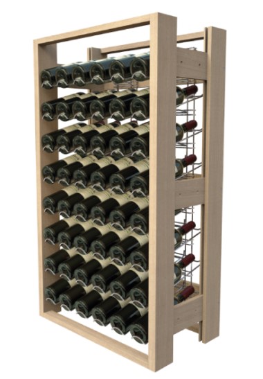 Holz-Weinregal mit 16 Chromauflagen für 48 Flaschen