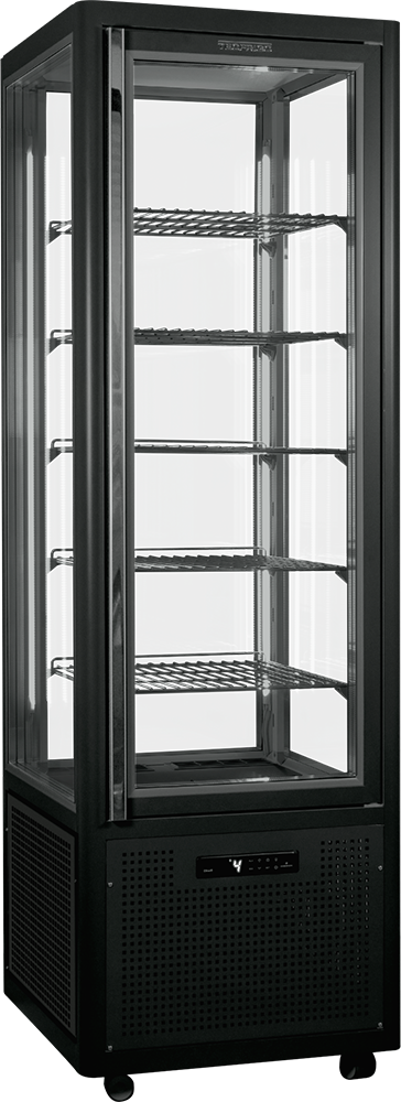 Kühlvitrine, 5x Glasablagen 595x640x1890mm, anthrazit
