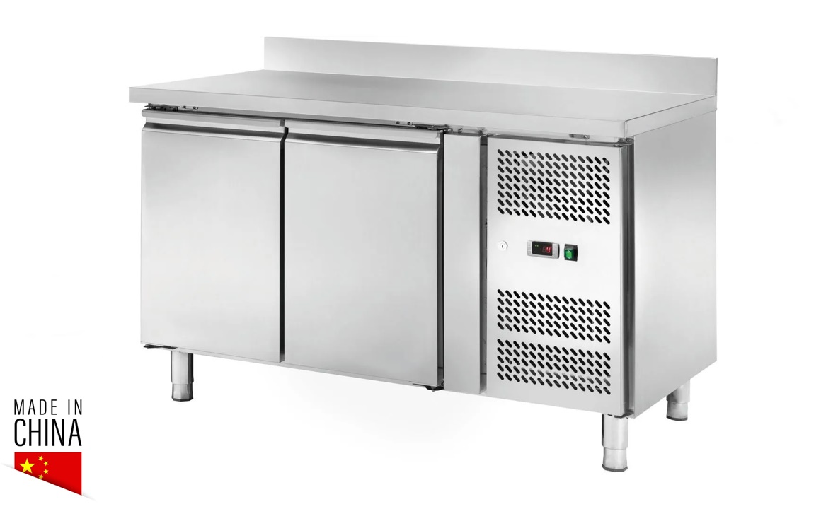 Tiefkühltisch mit Aufkantung 2 Türen, 1360x700x960mm -18/-22°C