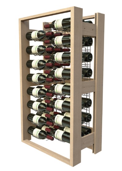 Holz-Weinregal mit 16 Chromauflagen für 48 Flaschen