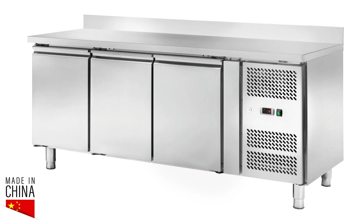 Tiefkühltisch mit Aufkantung 3 Türen, 1800x700x960mm -18/-22°C